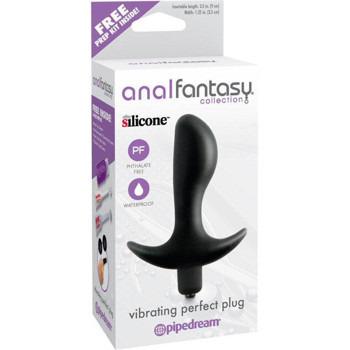Plug Anal con Vibración Perfect Plug Negro de Anal Fantasy Collect. | VibraZon