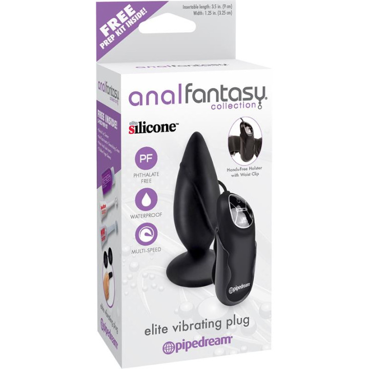 Plug Anal con Vibración y Control Remoto Negro de Anal Fantasy Collect. | VibraZon