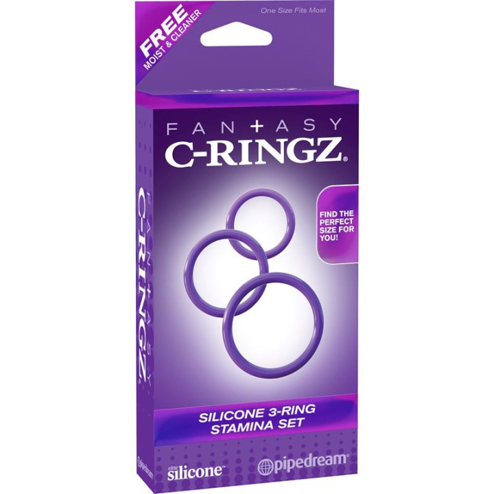 Fantasy C-Ringz Set de Anillos de Silicona para Resistencia - Púrpura | VibraZon