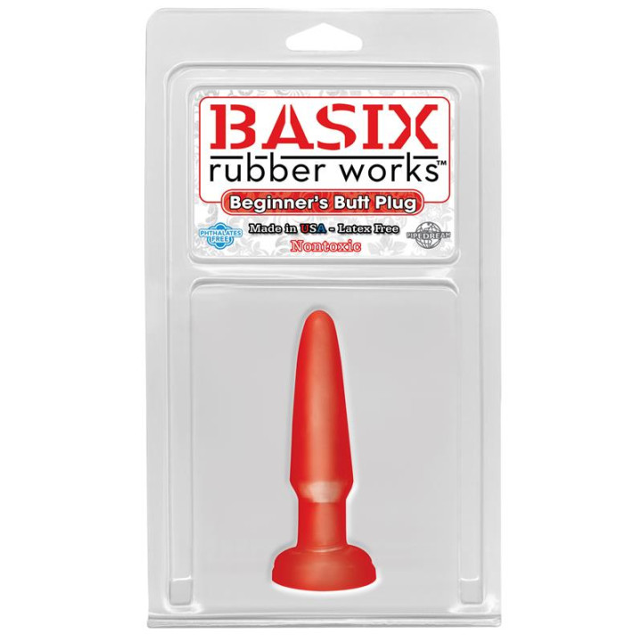 Plug Anal para Principiantes Rojo de Basix Rubber Works | VibraZon