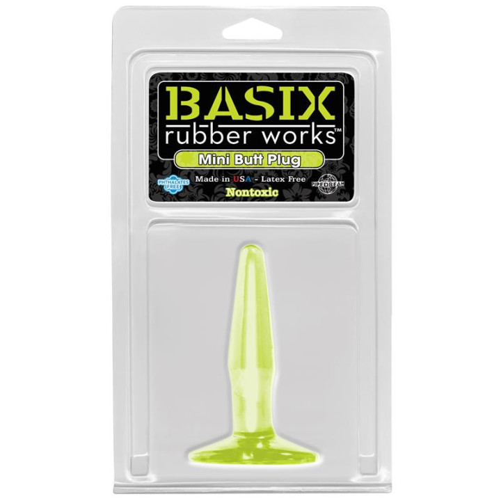 Mini Plug Anal Brilla en la Oscuridad de Basix Rubber Works | VibraZon