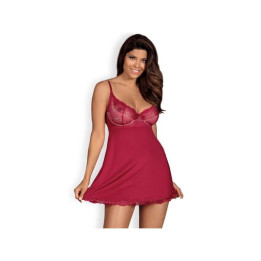 Rosalyne Babydoll y Tanga Rojo Talla S/M de Obsessive | VibraZon