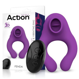 Fenda Anillo Vibrador con Lengua Estimulador y Control Remoto 3 Motores USB Magnético de Action | VibraZon