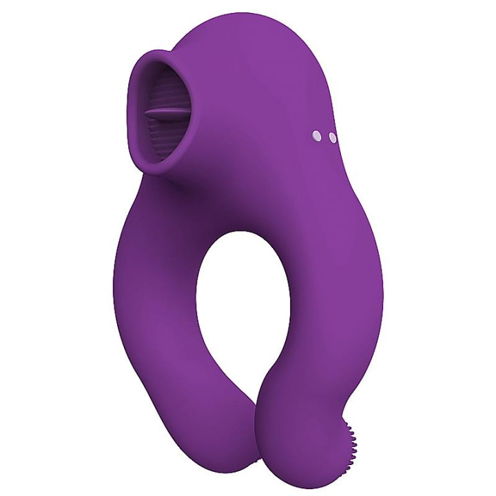 Fenda Anillo Vibrador con Lengua Estimulador y Control Remoto 3 Motores USB Magnético de Action | VibraZon