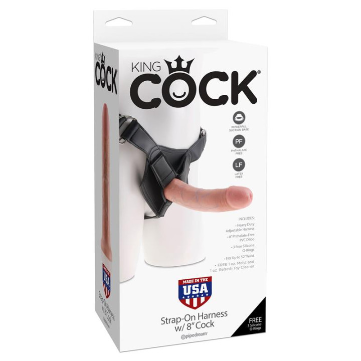 Arnés Ajustable con Dildo 8 de King Cock | VibraZon