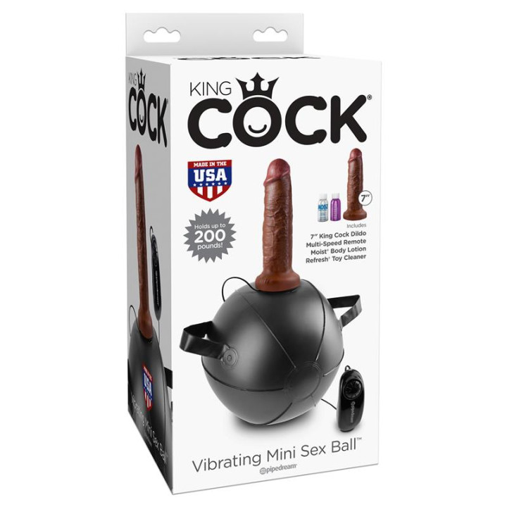 King Cock Mini Bola Vibradora con Dildo 7 - Color Marrón | VibraZon