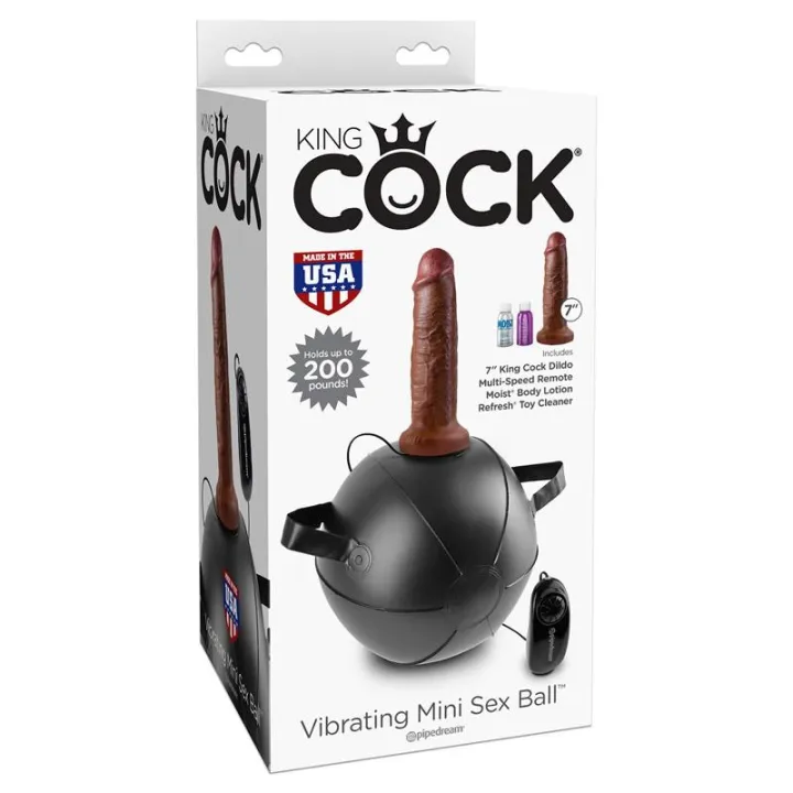King Cock Mini Bola Vibradora con Dildo 7 - Color Marrón