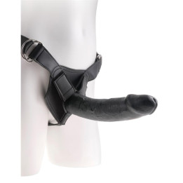 Arnés con Dildo 9 Color Negro de King Cock | VibraZon