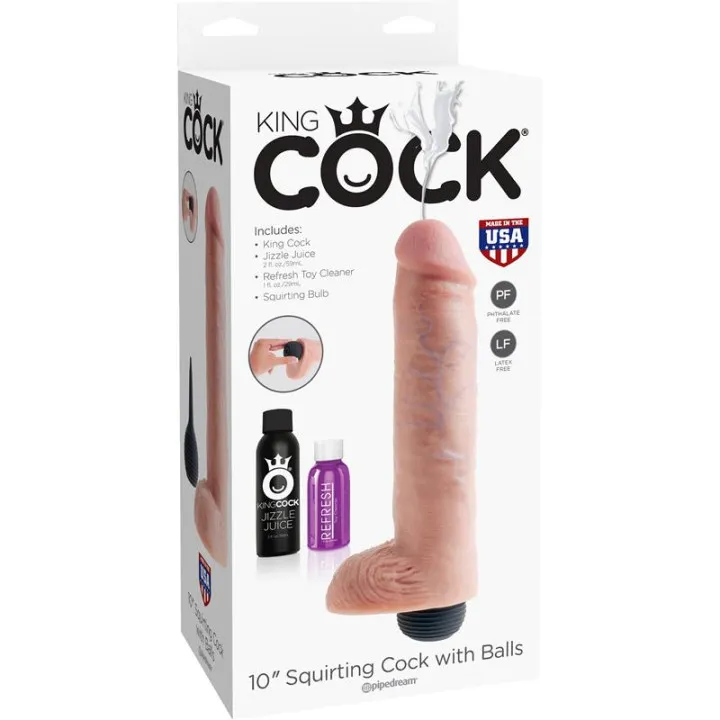 Dildo Reaslista con Testículos con Eyaculación 10 de King Cock