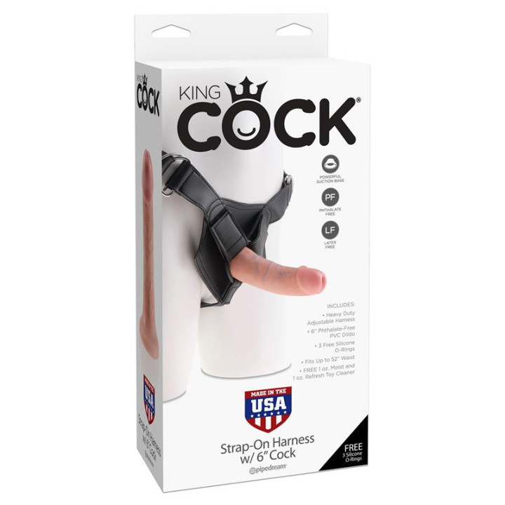 Arnes Ajustable con Dildo 6 - Color Natural de King Cock | VibraZon