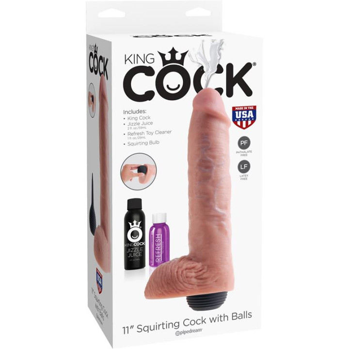 Pene Eyaculador con Testículos 11 de King Cock | VibraZon