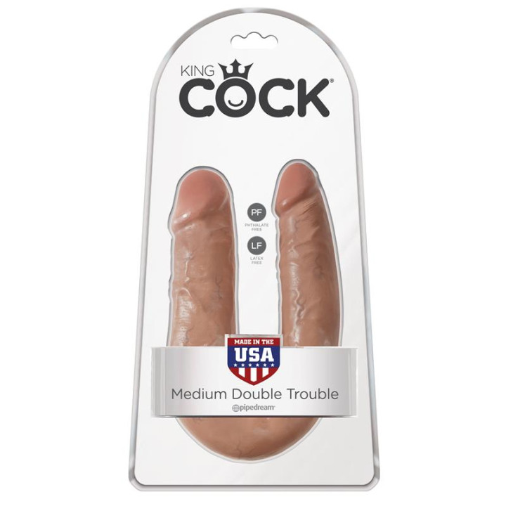 U-Shaped Doble Penetración Mediano 13,62- Bronceado de King Cock | VibraZon