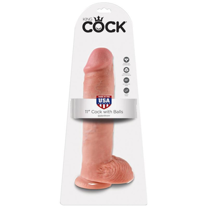 King Cock Pene con Testículos de 11 - Color Natural | VibraZon