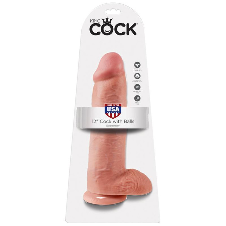 King Cock Pene con Testículos de 12 - Color Natural | VibraZon