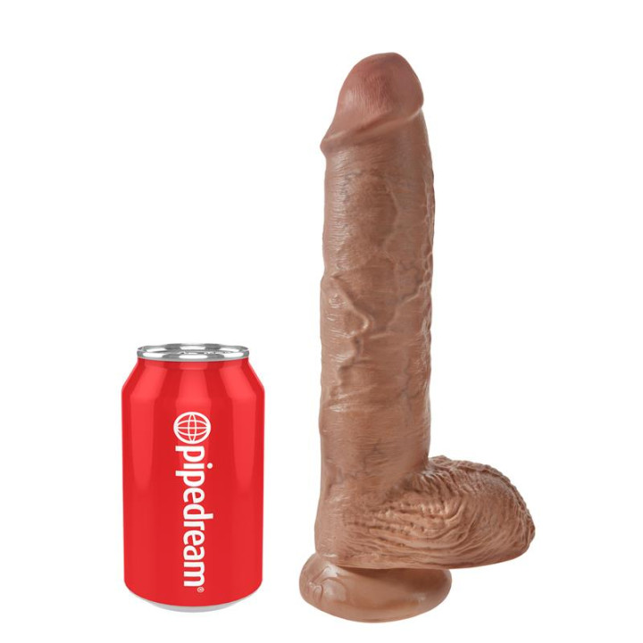 Dildo Reaslista con Testículos 10 Bronceado de King Cock | VibraZon