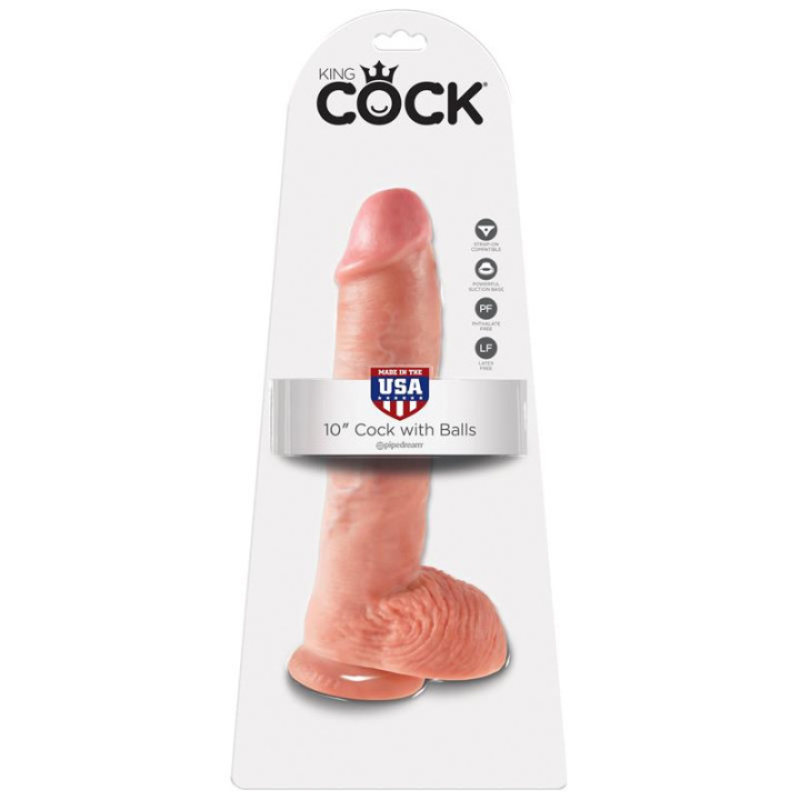 Dildo Reaslista con Testículos 10 de King Cock | VibraZon