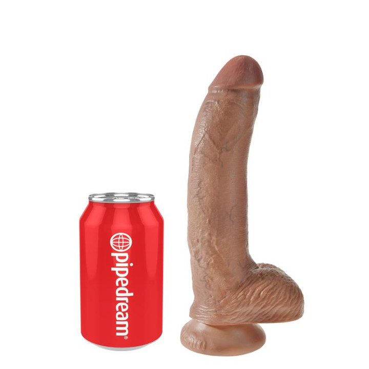 Dildo Reaslista con Testículos 9 Bronceado de King Cock | VibraZon