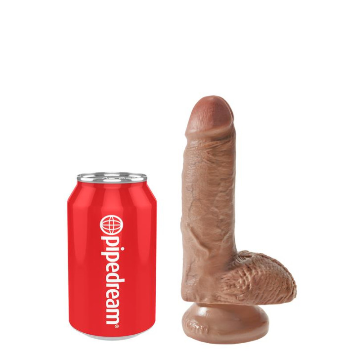 King Cock Pene con Testículos de 7 - Bronceado | VibraZon