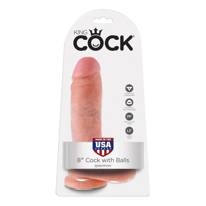King Cock Pene con Testículos de 8 - Color Natural | VibraZon