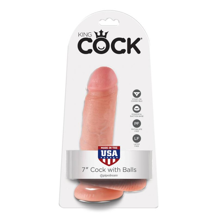 King Cock Pene con Testículos de 7 - Color Natural | VibraZon