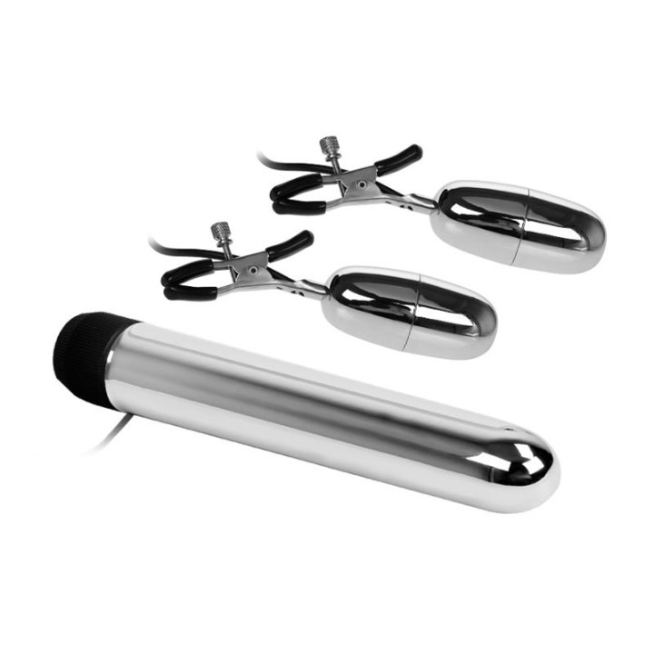 Baile Set Bala Vibrador y Pinzas para Pezones con Vibración Turbo | VibraZon