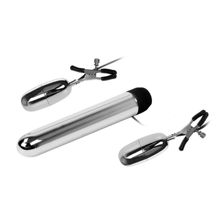 Baile Set Bala Vibrador y Pinzas para Pezones con Vibración Turbo | VibraZon