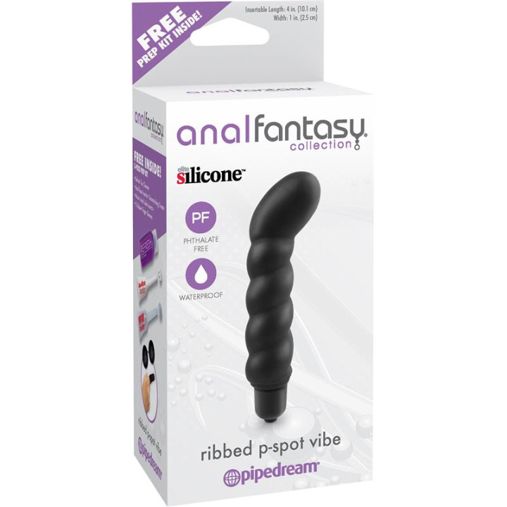 Estimulador Prostático Ribbed P-Spot Vibe Negro de Anal Fantasy Collect. | VibraZon