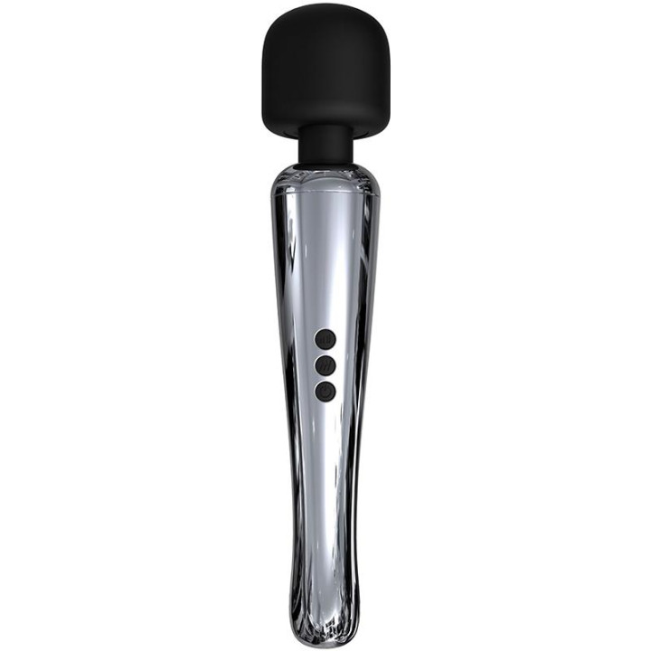 Silvery Wand Masajeador High-Tech Súper Potente Inalámbrico USB Color Cromo Silicona de Action | VibraZon