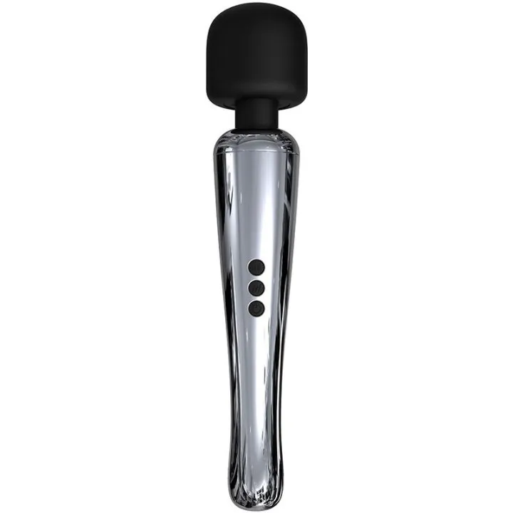 Silvery Wand Masajeador High-Tech Súper Potente Inalámbrico USB Color Cromo Silicona de Action