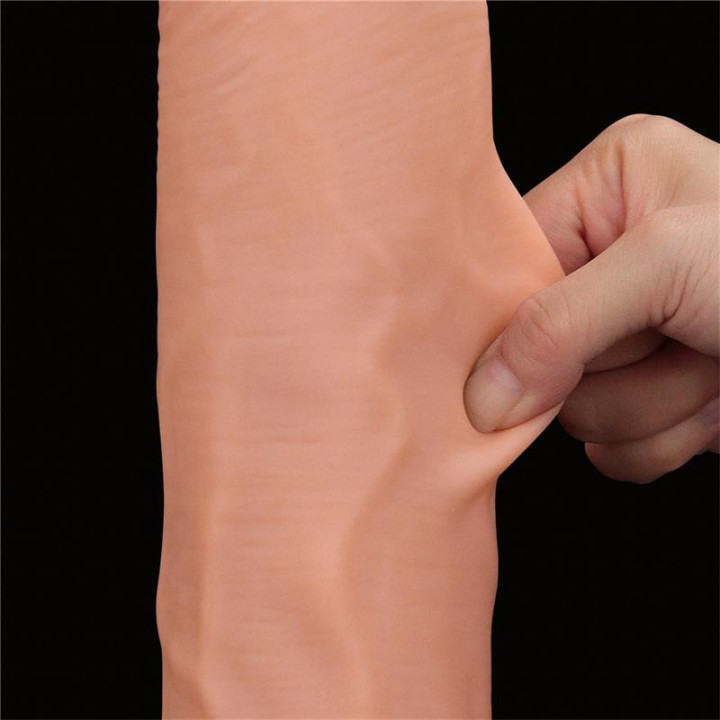 Dildo Dual Layer Piel Retractil 14 de Lovetoy | VibraZon