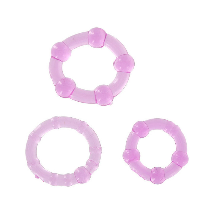 SEVEN CREATIONS - JUEGO TRES ANILLOS PENE LILA | VibraZon
