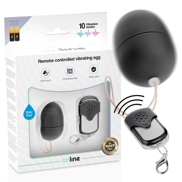 ONLINE - HUEVO VIBRADOR CONTROL REMOTO S NEGRO | VibraZon