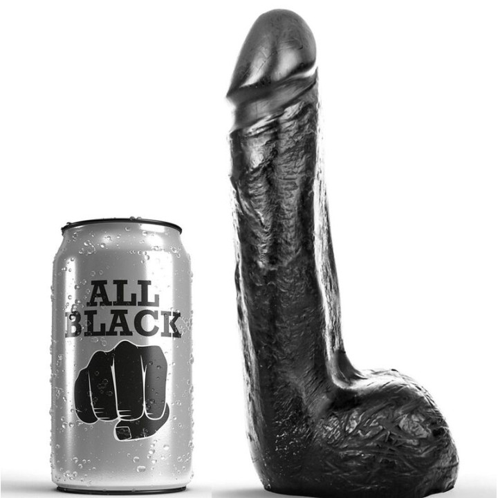 ALL NEGRO - DILDO REALÍSTICO NEGRO SUAVE 20 CM | VibraZon