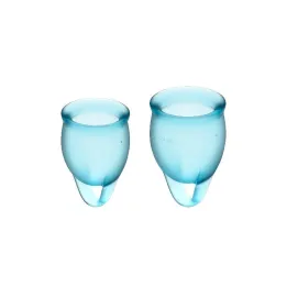 Copas Menstruales Feel Confident Light Blue Pack de 2 de Satisfyer