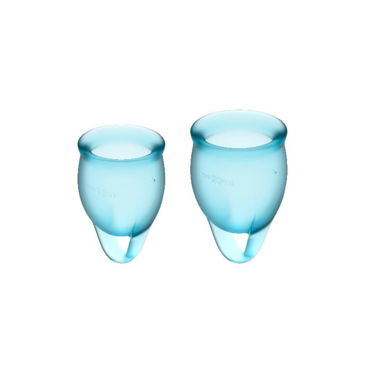 Copas Menstruales Feel Confident Light Blue Pack de 2 de Satisfyer | VibraZon