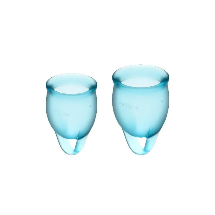 Copas Menstruales Feel Confident Light Blue Pack de 2 de Satisfyer