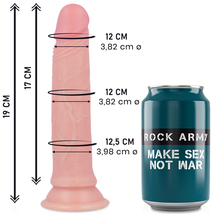 ROCKARMY - AVENGER DILDO REALÍSTICO LIQUIDA SILICONA 19 CM -O- 3.98 CM | VibraZon