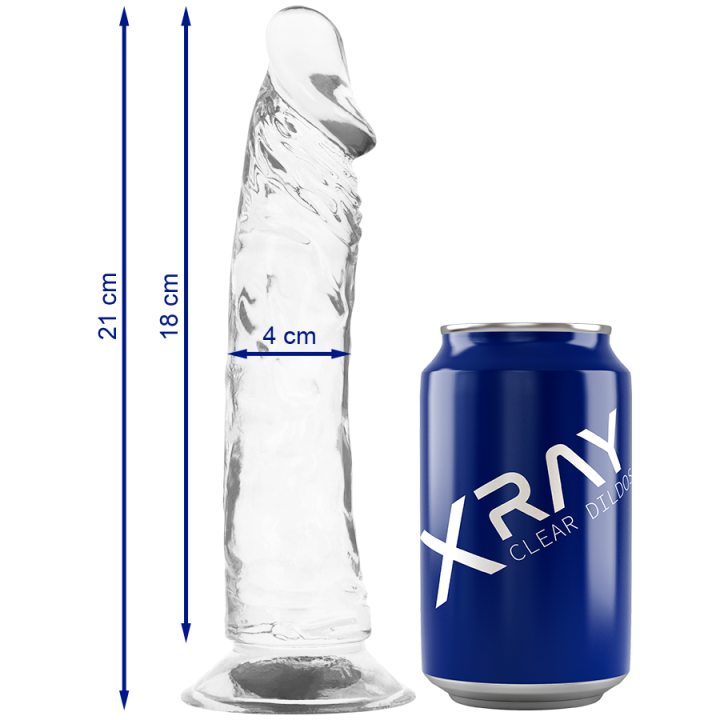 X RAY - CLEAR DILDO TRANSPARENTE 21 CM -O- 4 CM | VibraZon