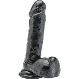 GET REAL - DILDO 18 CM CON TESTÍCULOS NEGRO | VibraZon