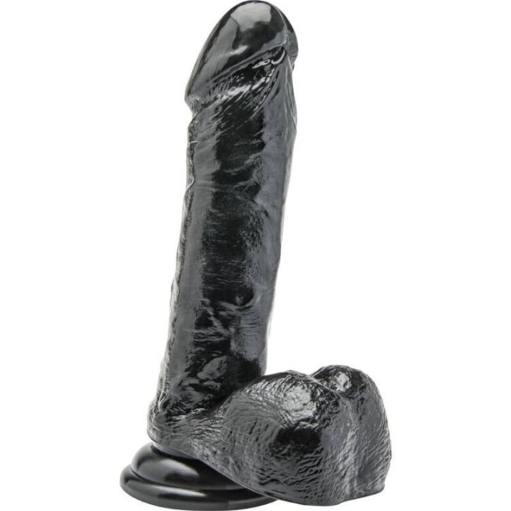 GET REAL - DILDO 18 CM CON TESTÍCULOS NEGRO | VibraZon