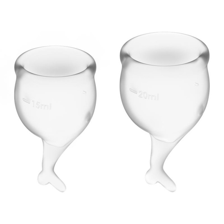 Copas Menstruales Feel Secure Transparent Pack de 2 de Satisfyer | VibraZon