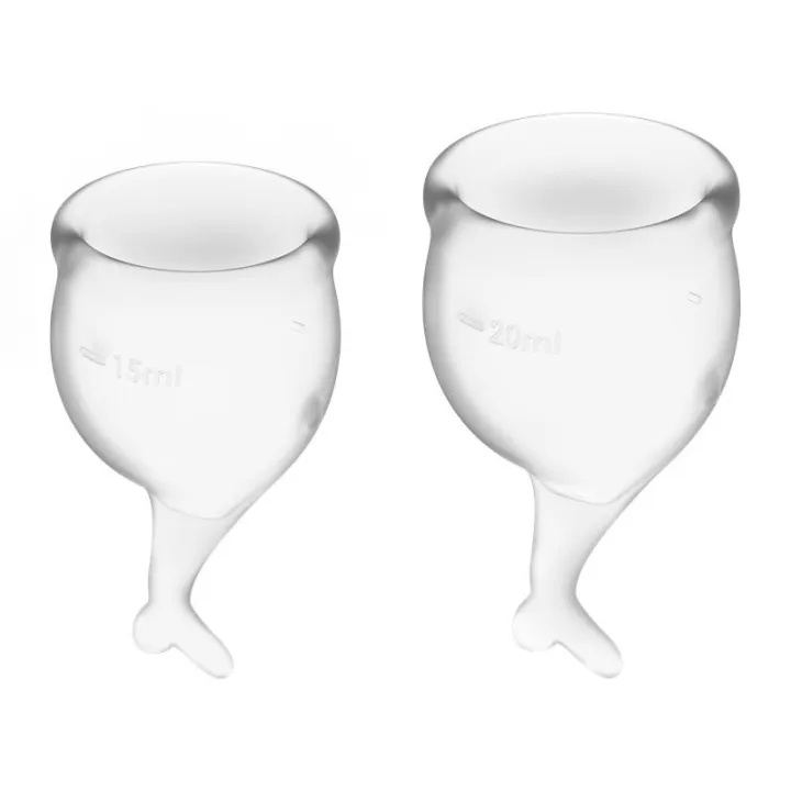 Copas Menstruales Feel Secure Transparent Pack de 2 de Satisfyer