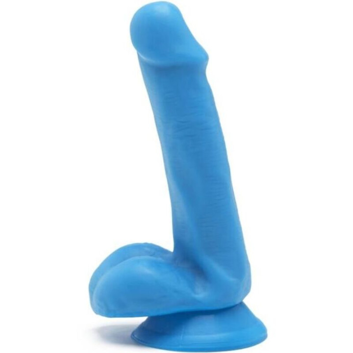 GET REAL - HAPPY DICKS DILDO 12 CM CON TESTÍCULOS AZUL | VibraZon