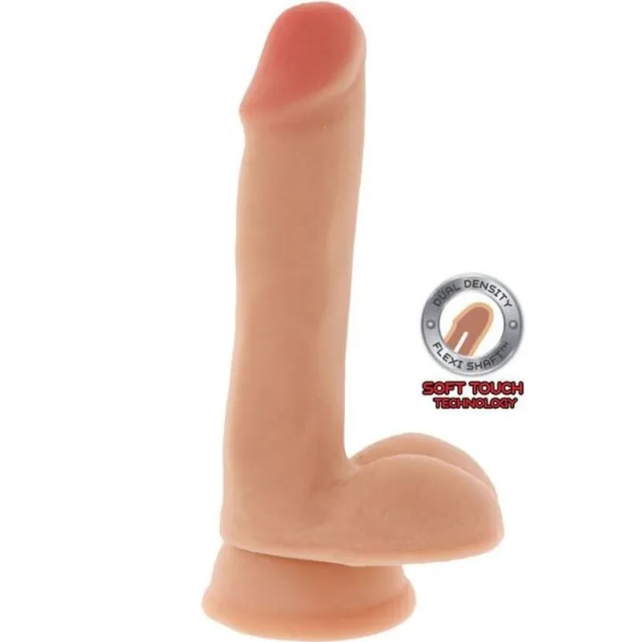 GET REAL - DOBLE DENSIDAD DILDO 17 CM CON TESTÍCULOS NATURAL