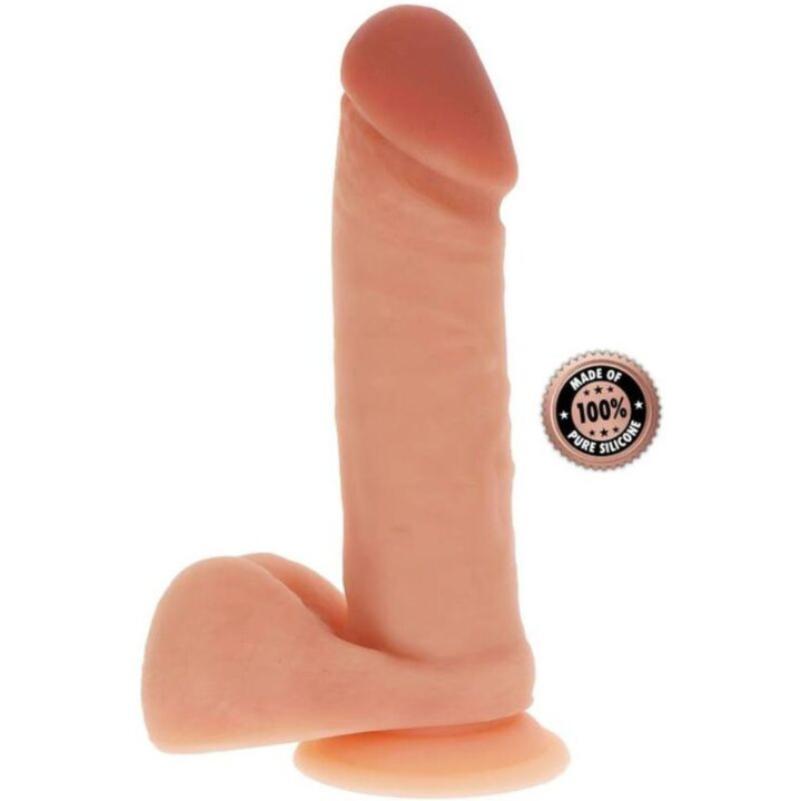 GET REAL - DILDO SILICONA 20,5 CM CON TESTÍCULOS NATURAL | VibraZon