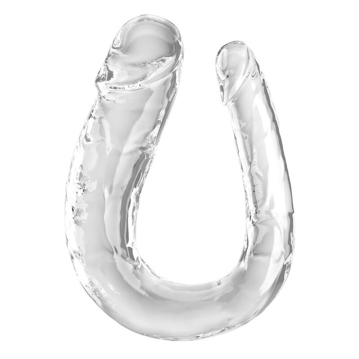KING PENE - DOUBLE TROUBLE DILDO DOBLE 44 CM TRANSPARENTE | VibraZon