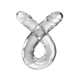 KING PENE - DOUBLE TROUBLE DILDO DOBLE 46 CM TRANSPARENTE | VibraZon