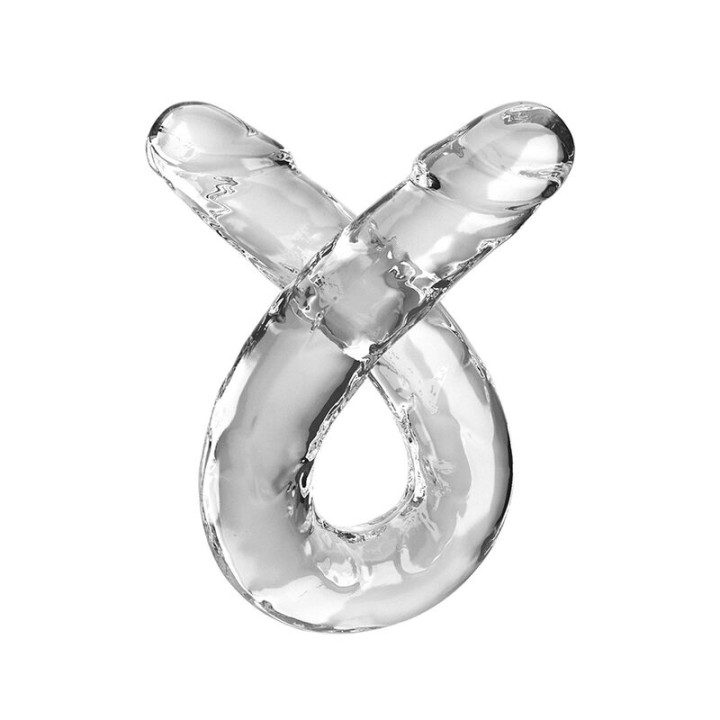 KING PENE - DOUBLE TROUBLE DILDO DOBLE 46 CM TRANSPARENTE | VibraZon