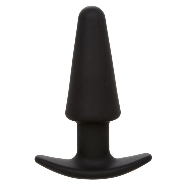 CALEXOTICS - ROCK BOTTOM PLUG ANAL CÓNICO 10 VIBRACIONES SILICONA NEGRO | VibraZon
