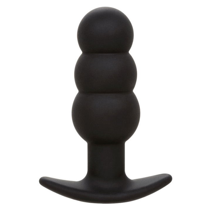 CALEXOTICS - ROCK BOTTOM PLUG ANAL CON CUENTAS 10 VIBRACIONES SILICONA NEGRO | VibraZon